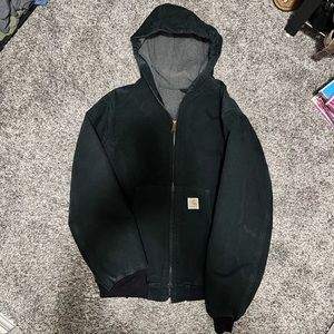 Black carhartt hooded jacket